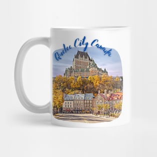 Quebec City Canada Skyline Painting Mug